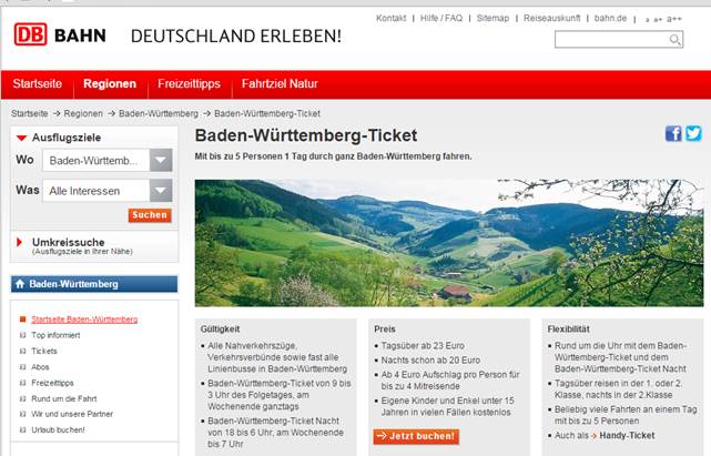 Baden-württemberg-ticket single für 19 euro
