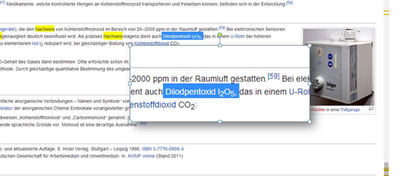 Nachweis von Kohlenmonoxid Kohlenstoffmonoxid