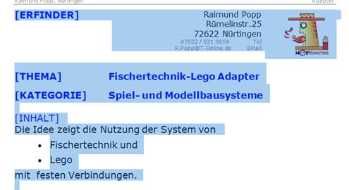 2004 : Idee Lego Adapter