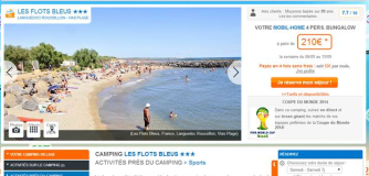 Frankreich : 1003 km Camping Platz Les Flots Bleus