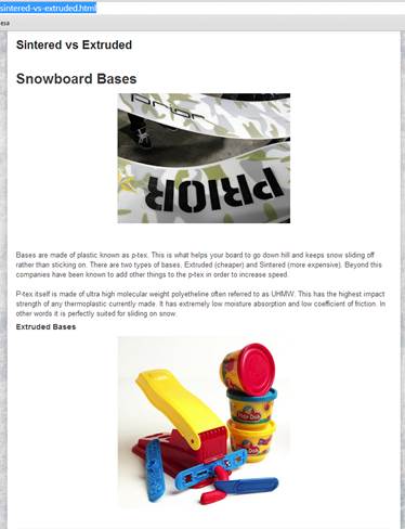 Comparing the snowboard bases : sinted, waxed or PEx