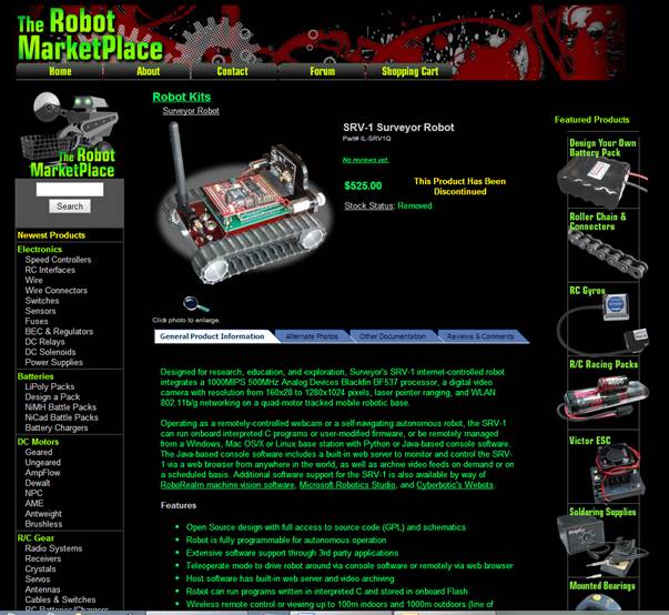 Mini Roboterfahrzeug SRV-1 Programmierbarer Wlan Roboter mit Kettenantrieb