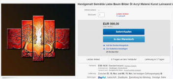 Kann man Kunst Bilder über ebay Auktionen verkaufen