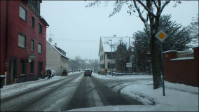 Winter auf den Straßen von Nürtingen.