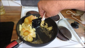 Bratpfanne von Woll Test, erste Woche mit Bratkartoffeln 2014-08-21
