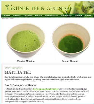 Grüner Tee Matcha oder Sencha