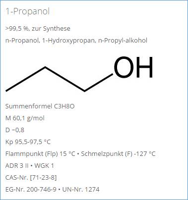 Chemie Material Stoffe: Propanol Varianten bei Carl Roth