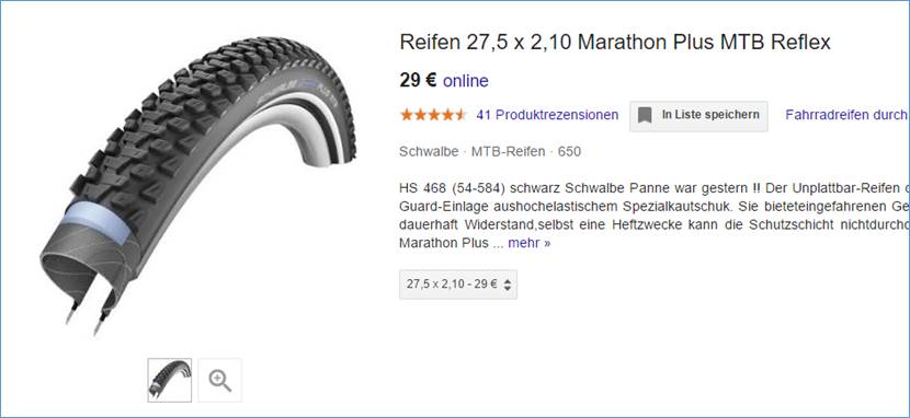Reifen: MTB Reifen 26 Zoll mit Reflexstreifen
