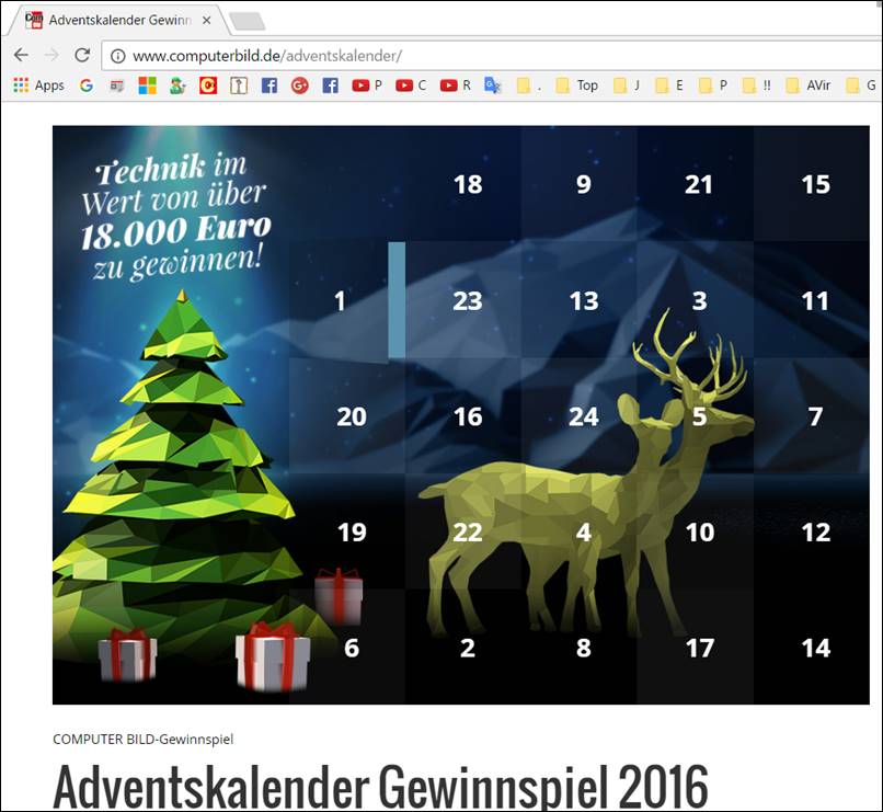 Adventskalender: Computerbild 2016