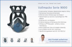 Moltex Serie 9000 Vollmaske Gesichtsschutz Maske mit Gasfiler