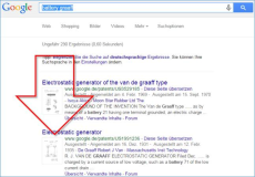 Recherche Treffer zur Patent Suche unter  Google-> battery graaff