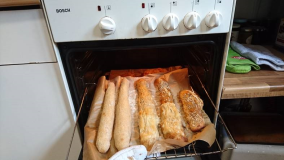 Backversuch: Ofen auf Maximaler Temperatur 270 Grad und dann runter