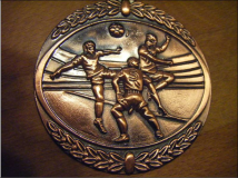 Lustige Fußball-Medaille beim Kinderfußball