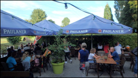Plochingen: Paulaner Biergarten hinter dem Damm