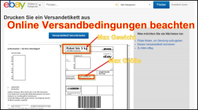 Ebay: Versandkosten rückerstatten, Paket DHL Online Frankierung