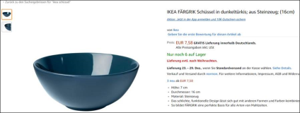 Ikea Müsli Schüssel 7,95 Euro